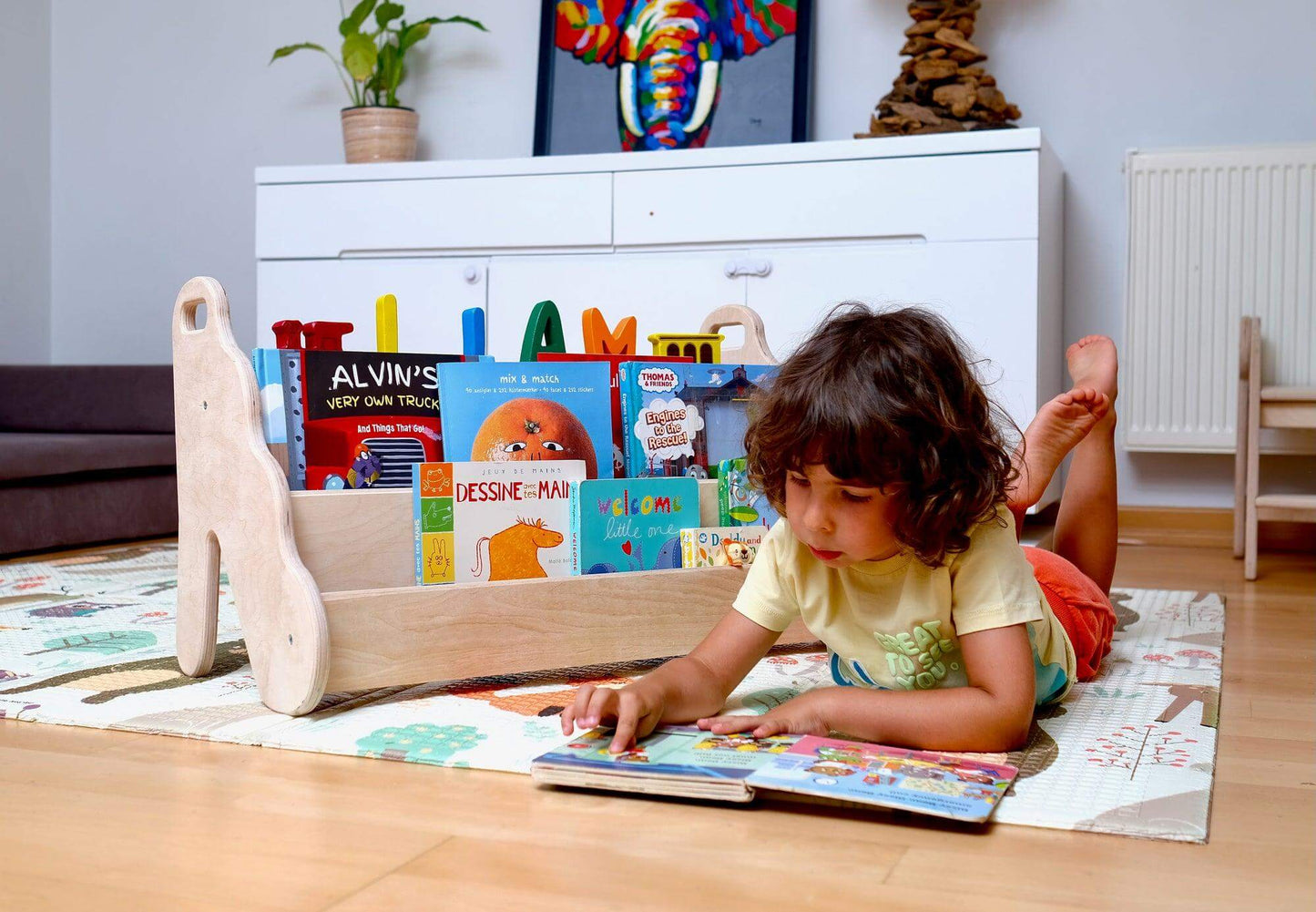 Montessori Wooden Bookshelf - Small Size