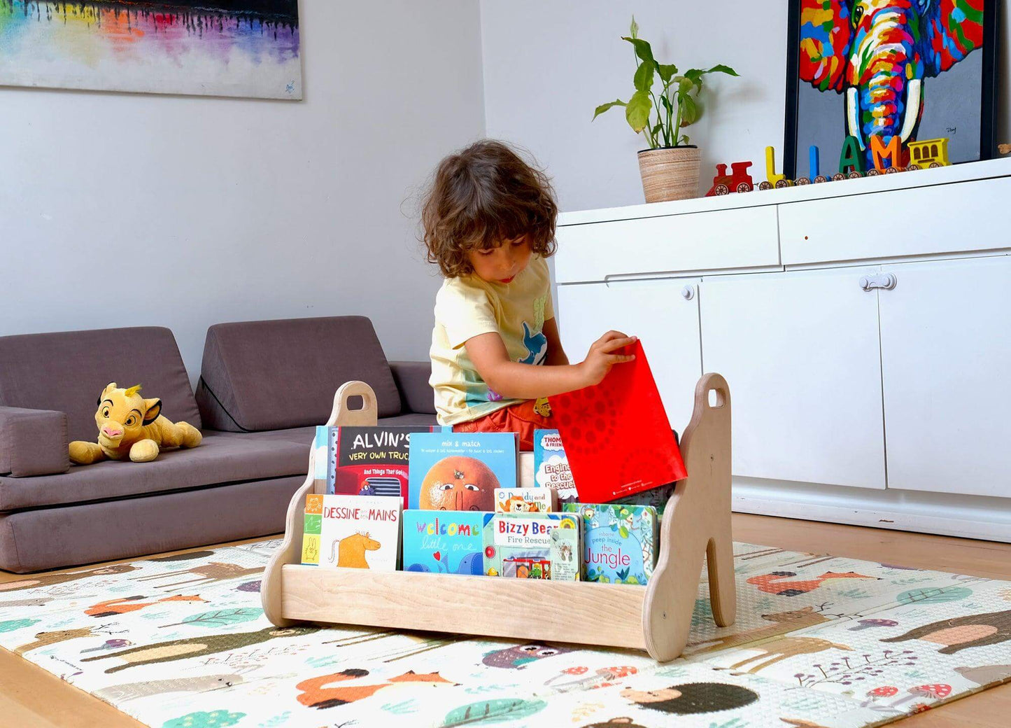 Montessori Wooden Bookshelf - Small Size