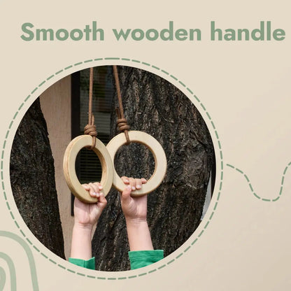 Wooden gymnastic rings for kids