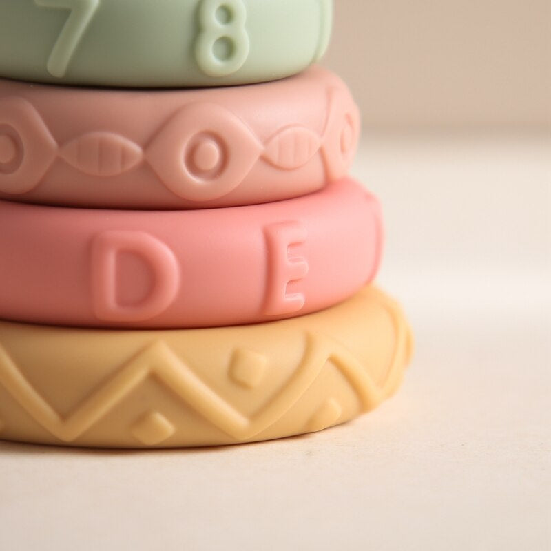 Pastel Rainbow Silicone Stacking Toy toys Jabaloo 