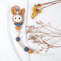 Crochet Bunny Pacifier Clip toys Jabaloo 