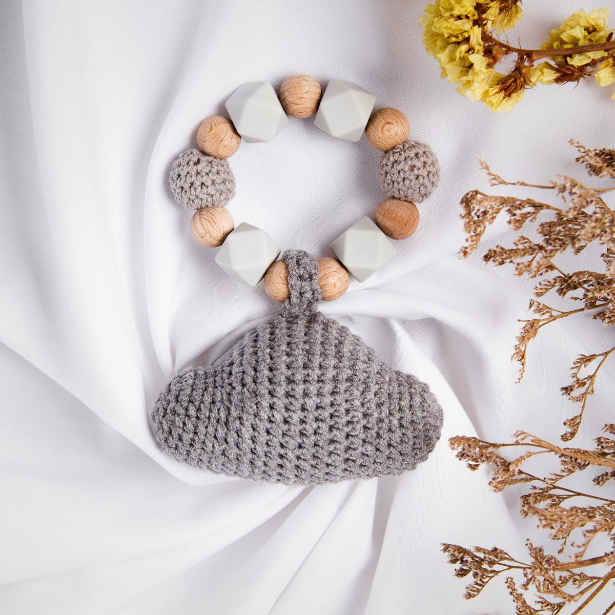 Handmade Crochet Cloud Teether toys Jabaloo Grey 