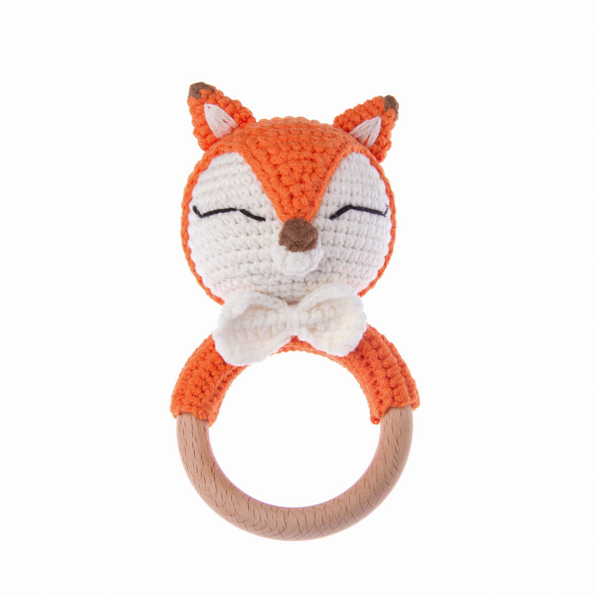 Handmade Fox Crochet Baby Rattle toys Jabaloo 