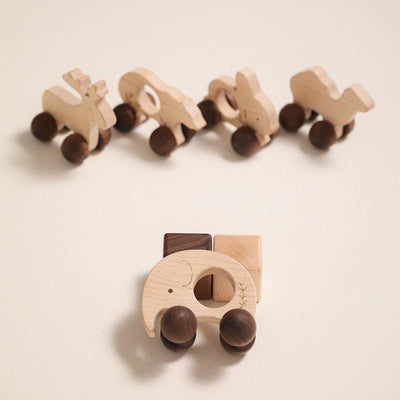 Natural Wood Animal Shape Cars toys Jabaloo 