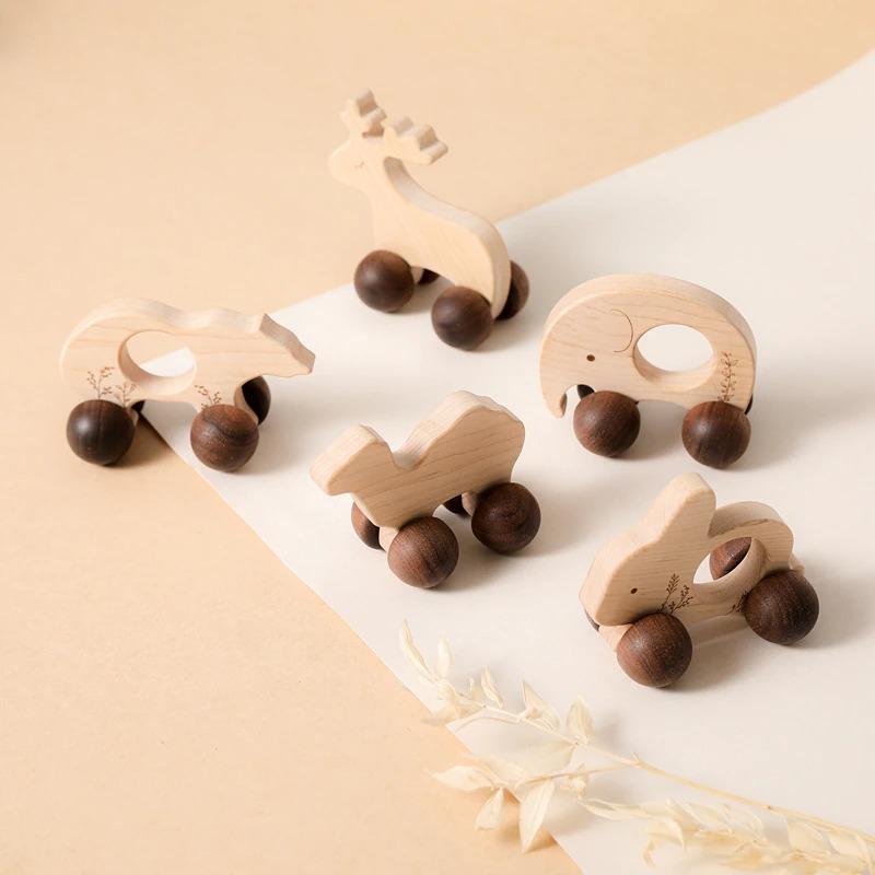 Natural Wood Animal Shape Cars toys Jabaloo 